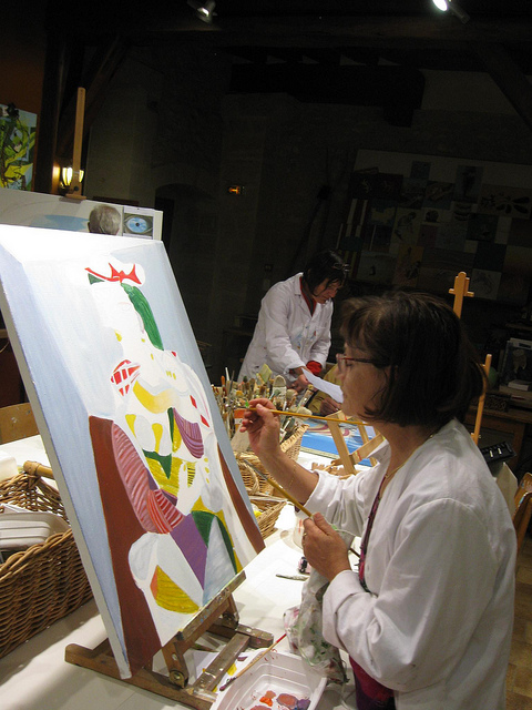 Lina Borlenghi, Gisors, amie peintre en atelier du pommier du jeudi soir